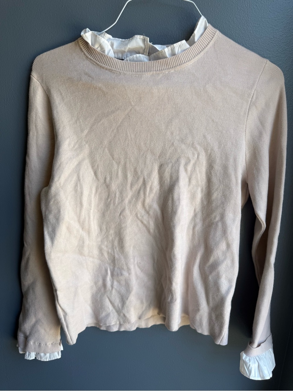 Women’s Cream Layered-Ruffle Sweater